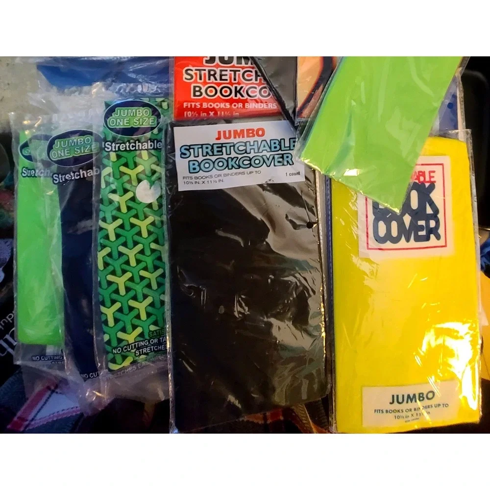Lot of 16 Stretchable Fabric Book Covers Jumbo & Standard Book Sox‎ Multicolors